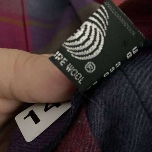 VTG Boundary Waters 100% Wool Tartan Blue/Red Plaid Pleated Skirt Women Size 16 - Picture 5 of 10